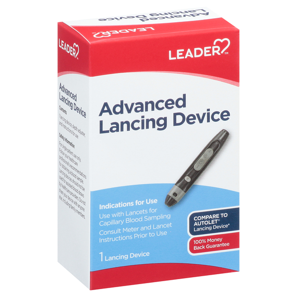 Image for Leader Lancing Device, Advanced, 1ea from HomeTown Pharmacy - Belding