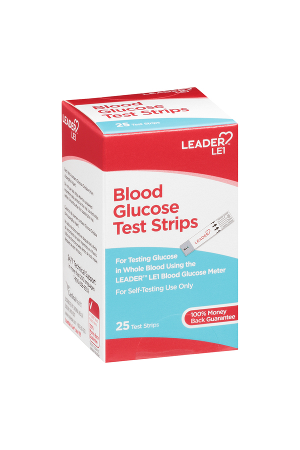 Image for Leader Blood Glucose Test Strips,25ea from HomeTown Pharmacy - Belding