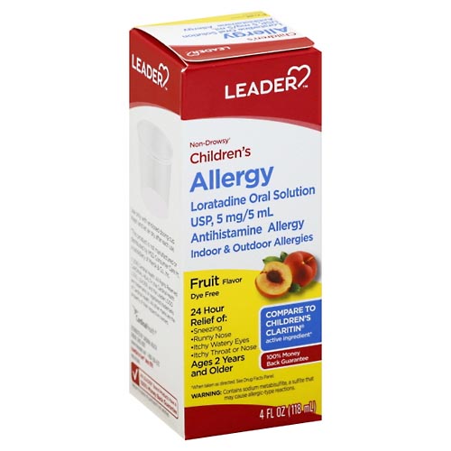 Image for Leader Allergy, Non-Drowsy, Children's, Fruit Flavor,4oz from HomeTown Pharmacy - Belding