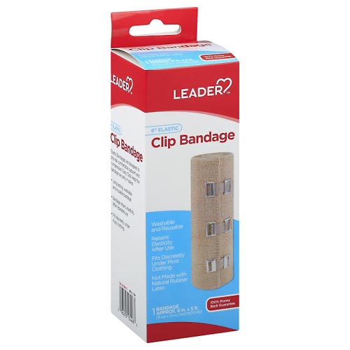 Image for Leader Clip Bandage, Elastic, 6 Inch,1ea from HomeTown Pharmacy - Belding