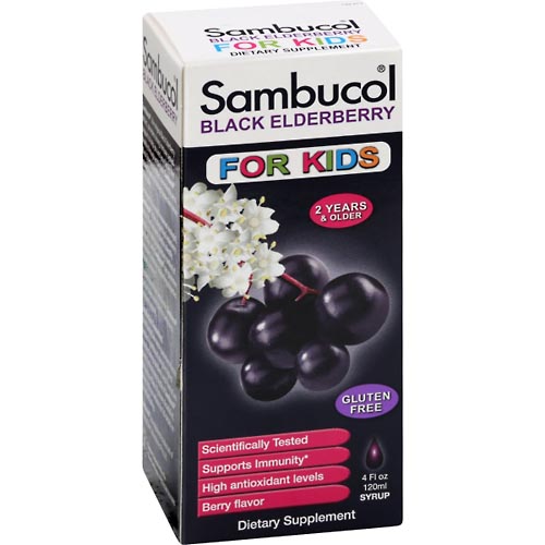 Image for Sambucol Black Elderberry, Berry Flavor, Syrup, For Kids,4oz from HomeTown Pharmacy - Belding